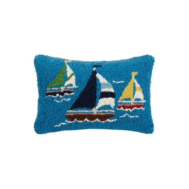 Sailboat Trio Hook Pillow with Polyfill Peking Handicraft 30GY198C12OB 8 x 12 in Pack of 3 